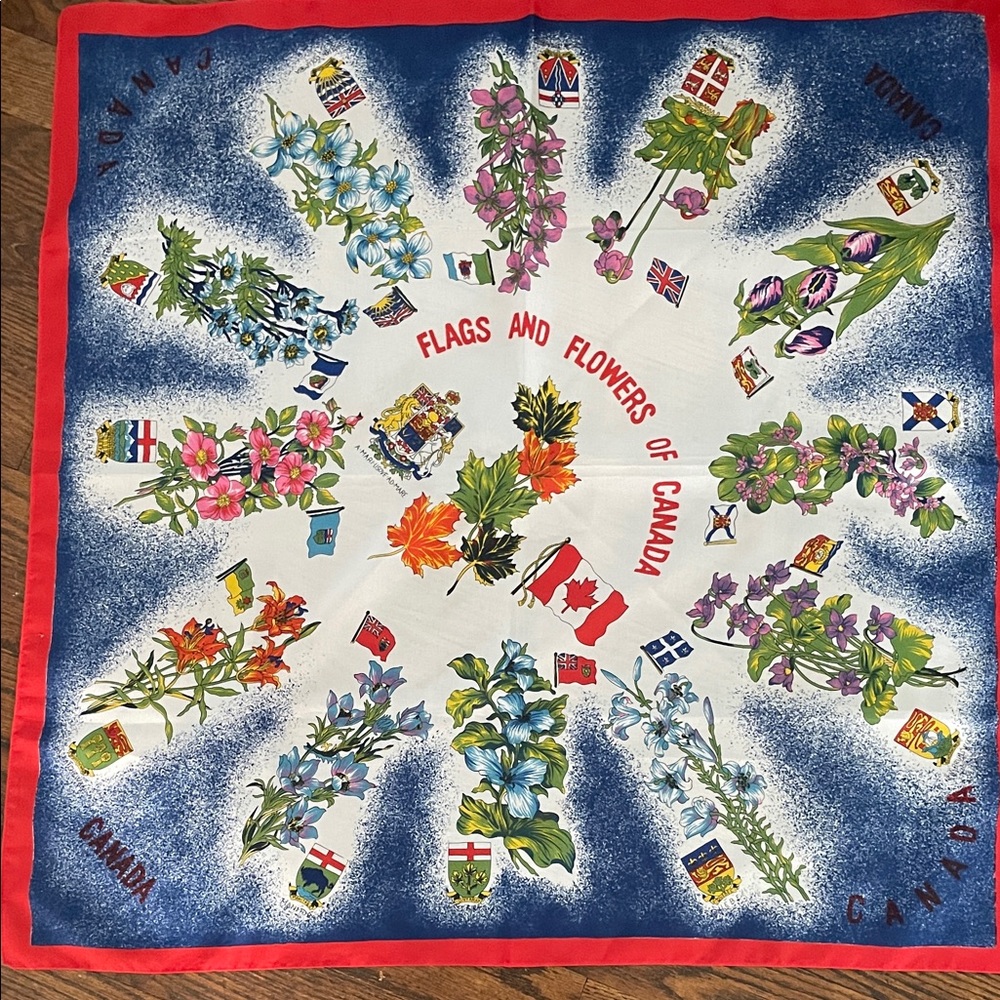 Flags and Flowers of Canada Scarf